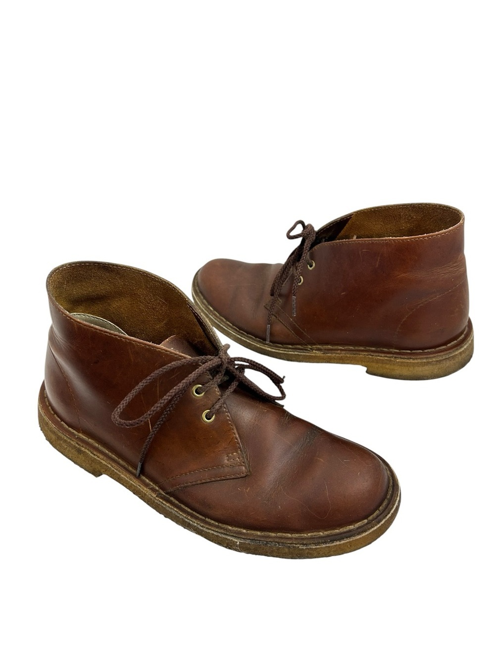 CLARKS Original Desert Chukka Boots Beeswax Brown Leather Womens Size 7.5